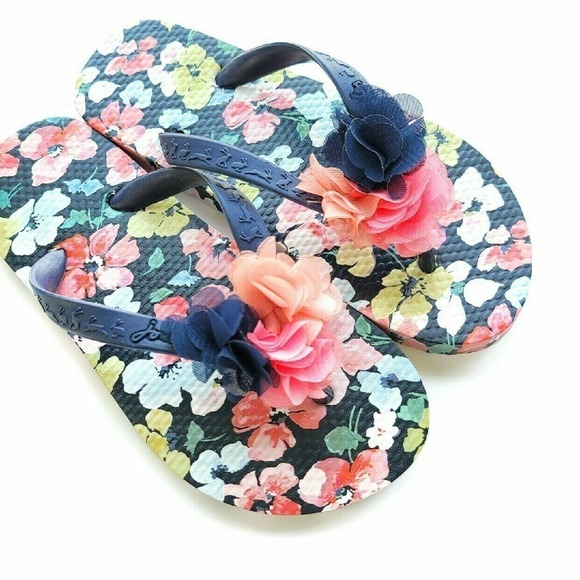 Joules Other - Joules Size 1 Girls Floral Flip Flops UK